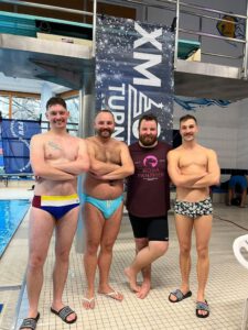 Wenzel, Markus, Moritz und Stefan beim X-Mas Turnier 2022 in Frankfurt